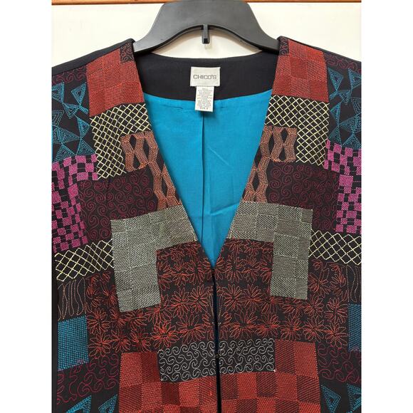 Chico’s Size 2 Large Embroidered Women’s Vest Excellent Condition - Picture 2 of 7